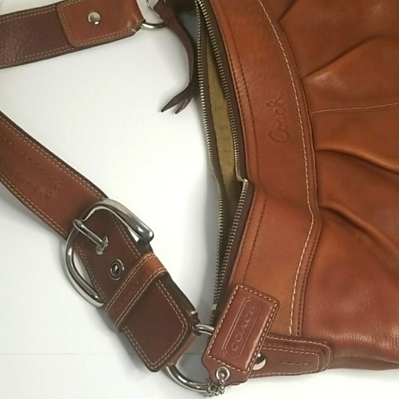 Coach brand Caramel Brown Hobo Shoulder Purse - Picture 3 of 9